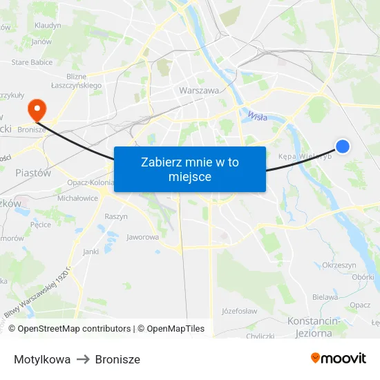 Motylkowa to Bronisze map
