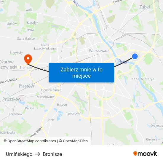 Umińskiego to Bronisze map