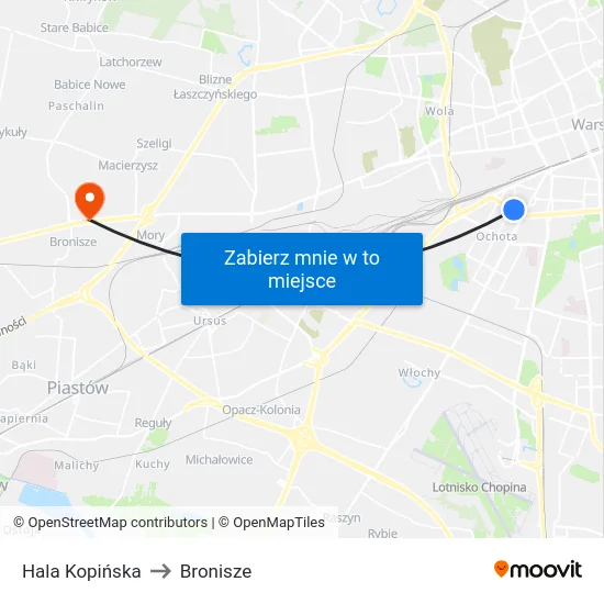 Hala Kopińska to Bronisze map
