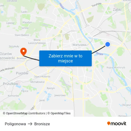 Poligonowa to Bronisze map