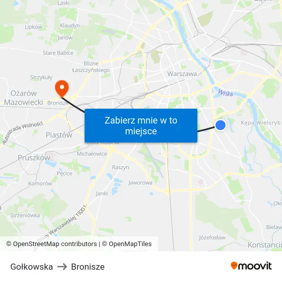 Gołkowska to Bronisze map