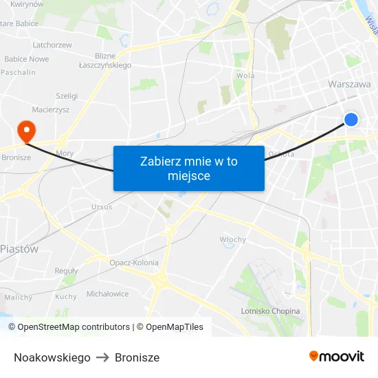 Noakowskiego to Bronisze map