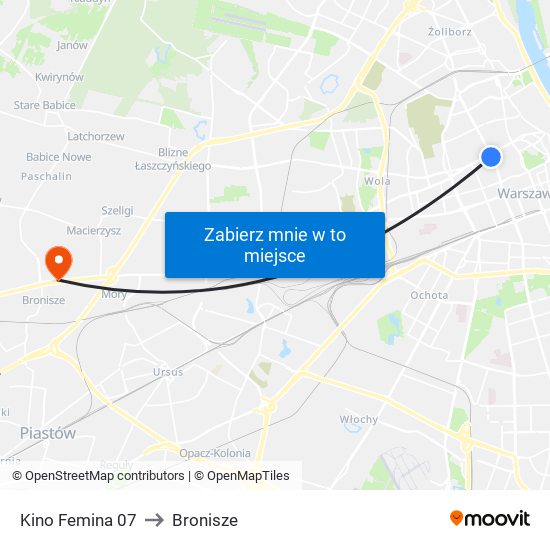 Kino Femina 07 to Bronisze map