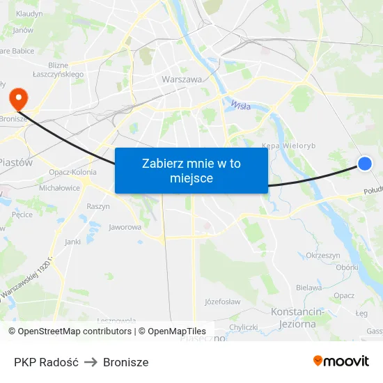 PKP Radość to Bronisze map