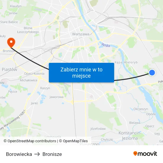 Borowiecka to Bronisze map