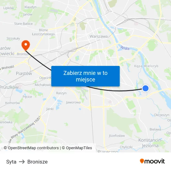 Syta to Bronisze map