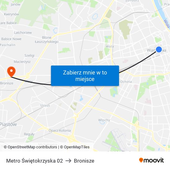 Metro Świętokrzyska 02 to Bronisze map