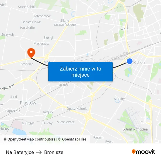 Na Bateryjce to Bronisze map