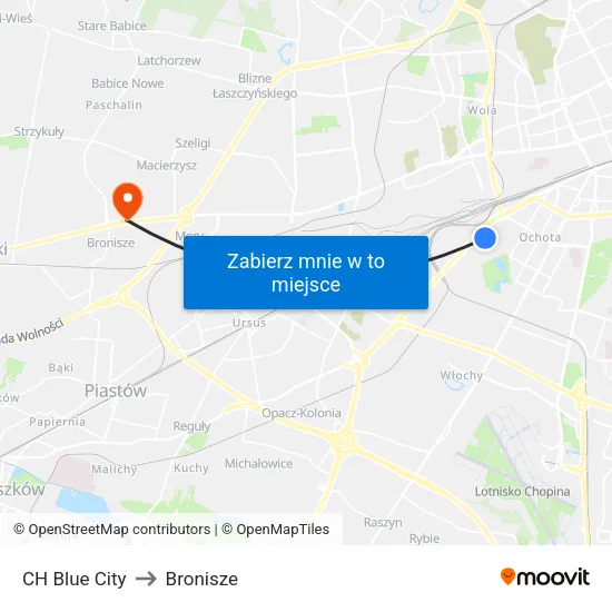 CH Blue City to Bronisze map
