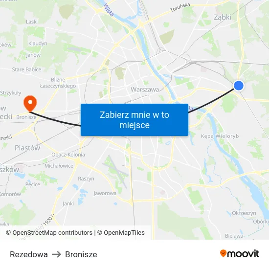 Rezedowa to Bronisze map