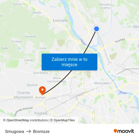 Smugowa to Bronisze map