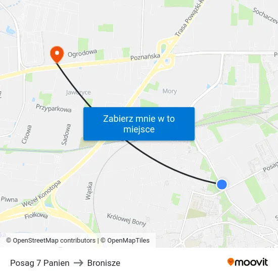 Posag 7 Panien to Bronisze map