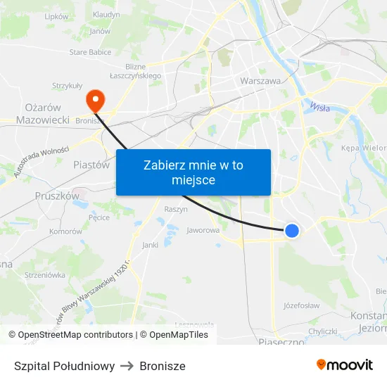 Szpital Południowy to Bronisze map