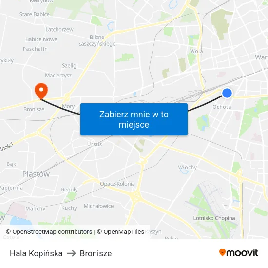 Hala Kopińska to Bronisze map