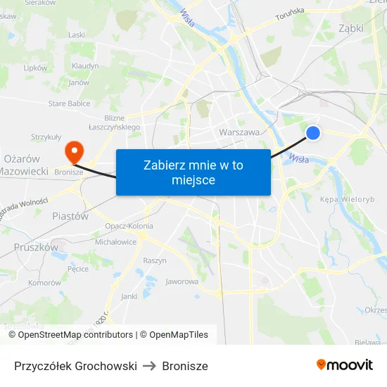 Przyczółek Grochowski to Bronisze map