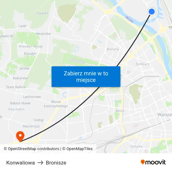 Konwaliowa to Bronisze map