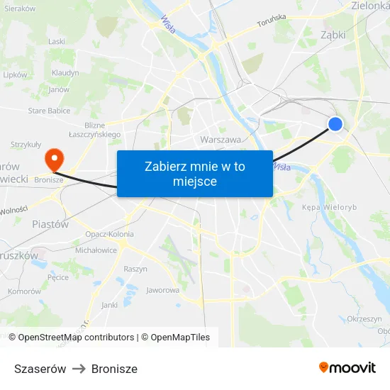 Szaserów to Bronisze map