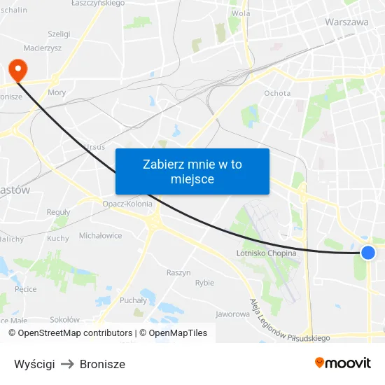 Wyścigi to Bronisze map