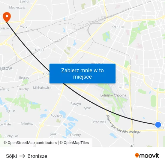 Sójki to Bronisze map