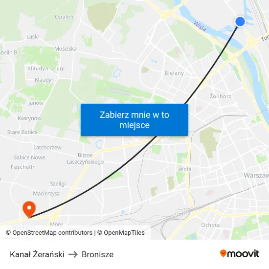 Kanał Żerański to Bronisze map