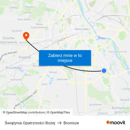 Świątynia Opatrzności Bożej to Bronisze map