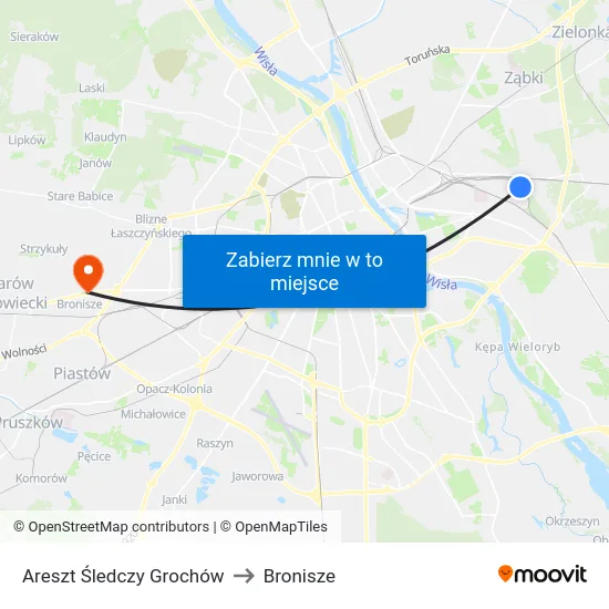 Areszt Śledczy Grochów to Bronisze map