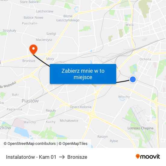 Instalatorów - Kam 01 to Bronisze map