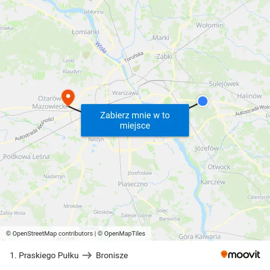 1. Praskiego Pułku to Bronisze map