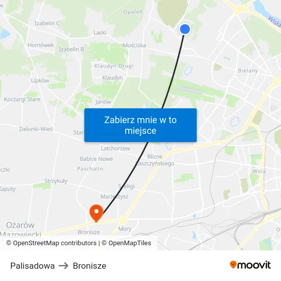 Palisadowa to Bronisze map
