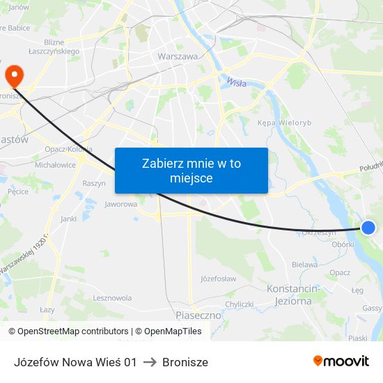 Józefów Nowa Wieś 01 to Bronisze map