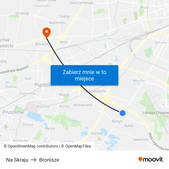 Na Skraju to Bronisze map