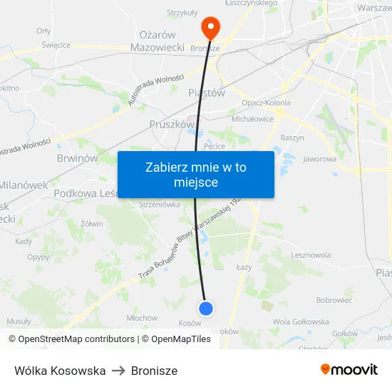 Wólka Kosowska to Bronisze map