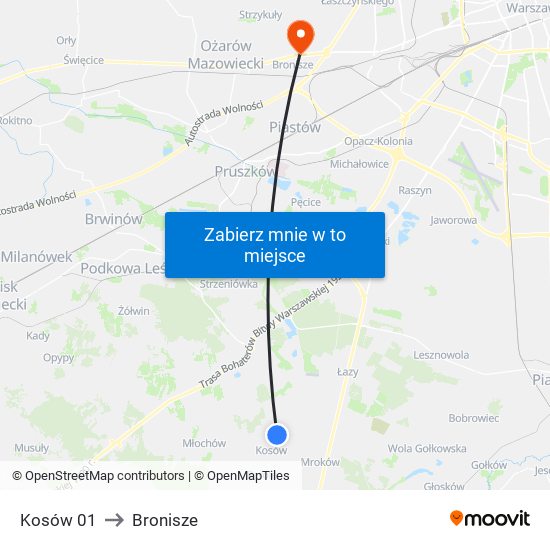 Kosów 01 to Bronisze map