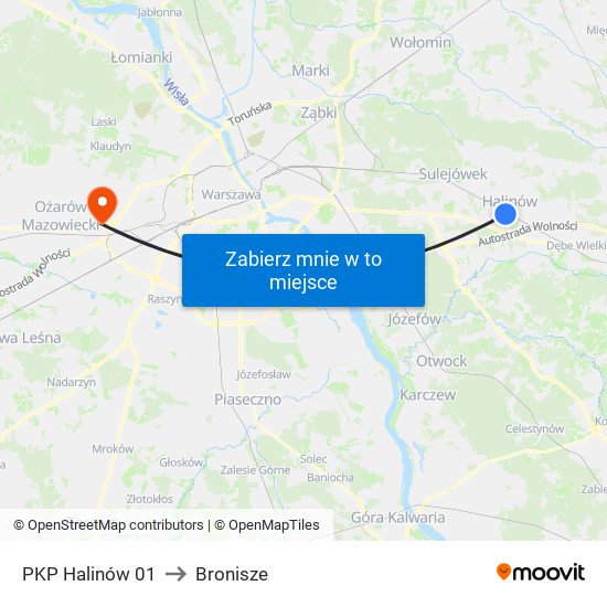 PKP Halinów 01 to Bronisze map