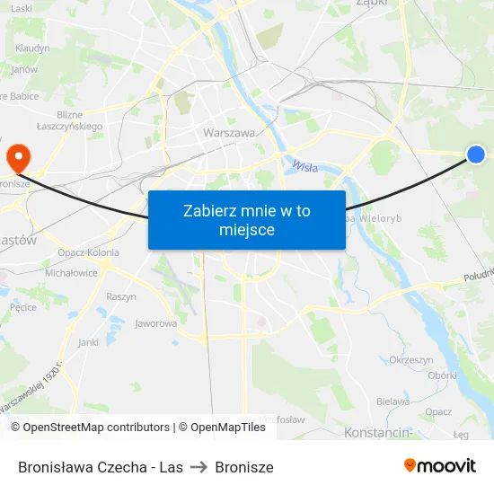 Bronisława Czecha - Las to Bronisze map