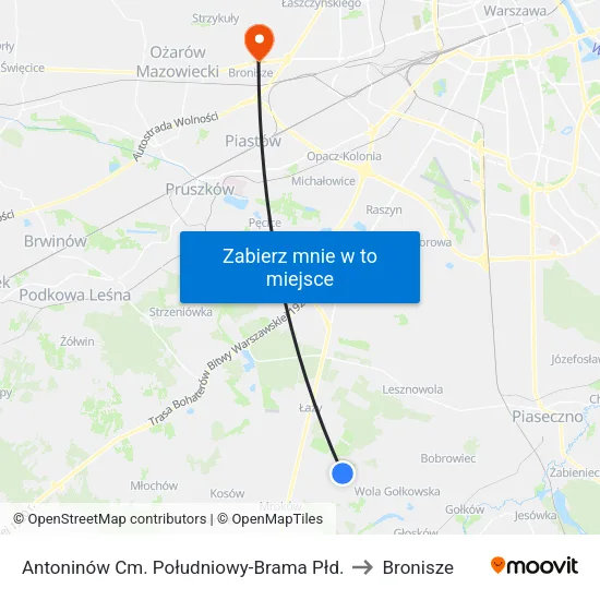 Antoninów Cm. Południowy - Brama Płd. to Bronisze map