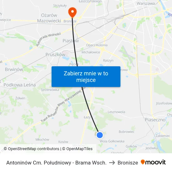 Antoninów Cm. Południowy - Brama Wsch. to Bronisze map