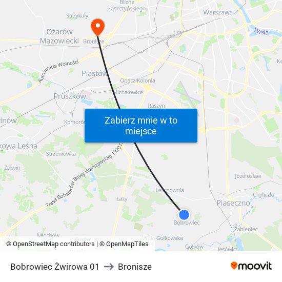 Bobrowiec Żwirowa 01 to Bronisze map