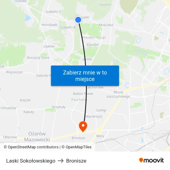 Laski Sokołowskiego to Bronisze map