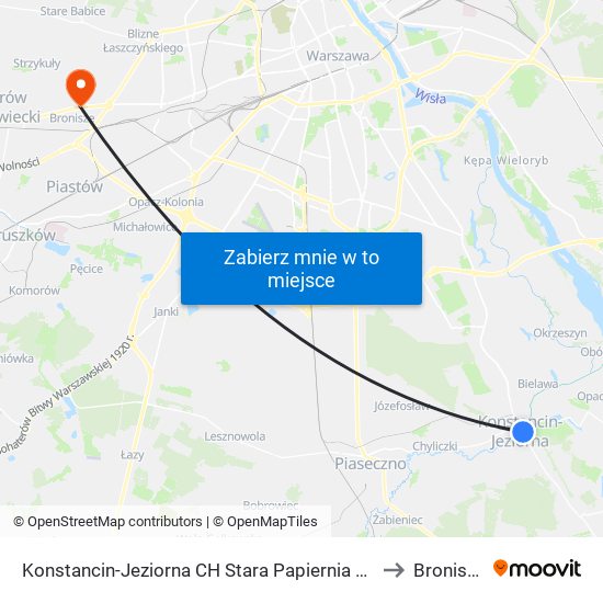 Konstancin-Jeziorna CH Stara Papiernia 02 to Bronisze map