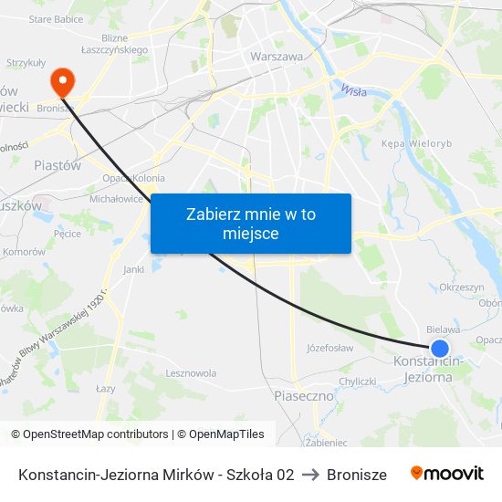 Konstancin-Jeziorna Mirków - Szkoła 02 to Bronisze map