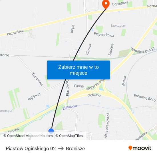 Piastów Ogińskiego 02 to Bronisze map