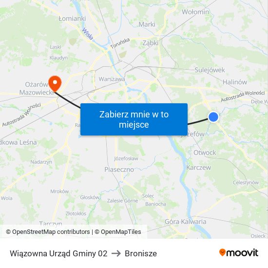 Wiązowna Urząd Gminy 02 to Bronisze map