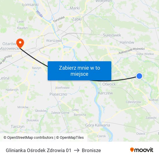 Glinianka Ośrodek Zdrowia 01 to Bronisze map