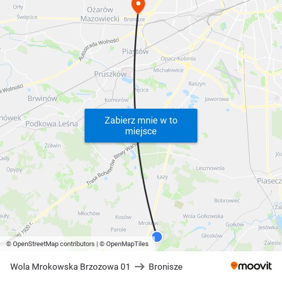 Wola Mrokowska Brzozowa 01 to Bronisze map