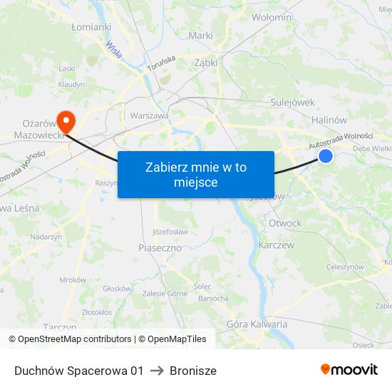 Duchnów Spacerowa 01 to Bronisze map