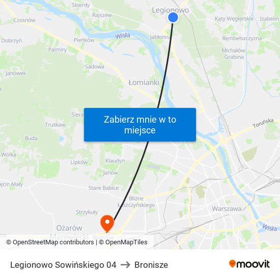 Legionowo Sowińskiego 04 to Bronisze map