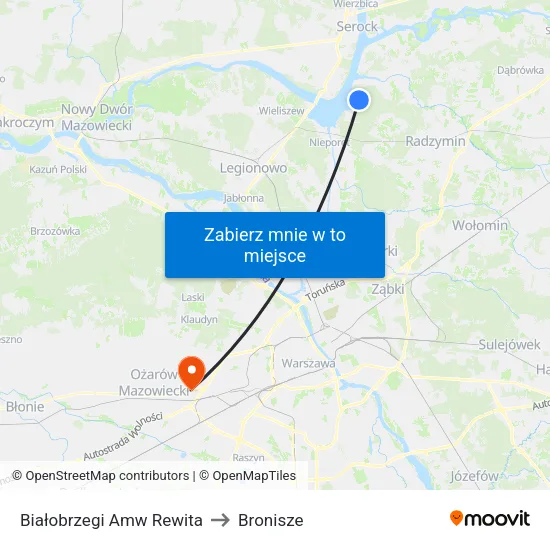 Białobrzegi Amw Rewita to Bronisze map