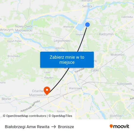 Białobrzegi Amw Rewita to Bronisze map