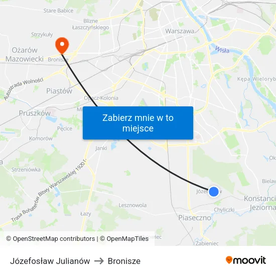 Józefosław Julianów to Bronisze map